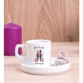 Hediye Dükkanı Kişiye Özel Best Friends Concept Türk Kahvesi Fincanı