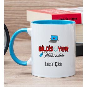 Hediye Dükkanı Kişiye Özel Bilgisayar Mühendisi Mavi Kupa