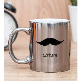 Hediye Dükkanı Kişiye Özel Bıyık Tasarım Silver Kupa Bardak