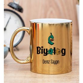 Hediye Dükkanı Kişiye Özel Biyolog Gold Kupa Bardak