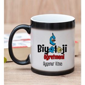 Hediye Dükkanı Kişiye Özel Biyoloji Öğretmeni Sihirli Kupa Bardak