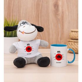 Hediye Dükkanı Kişiye Özel Boğa Burcuna Hediye Mavi Kupa Bardak ve Peluş Eşek
