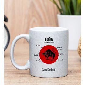 Hediye Dükkanı Kişiye Özel Boğa Burcuna Hediye Silver Kupa Bardak