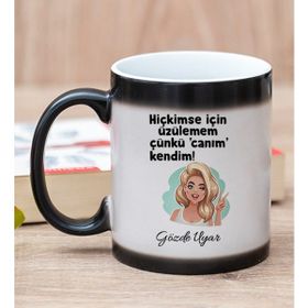 Hediye Dükkanı Kişiye Özel Canım Kendim Baskılı Sihirli Kupa Bardak