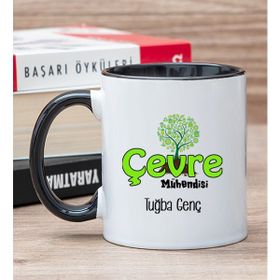 Hediye Dükkanı Kişiye Özel Çevre Mühendisi Siyah Kupa Bardak