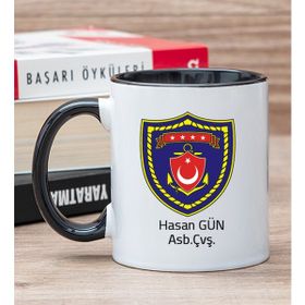 Hediye Dükkanı Kişiye Özel Deniz Kuvvetleri Siyah Kupa Bardak