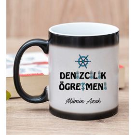 Hediye Dükkanı Kişiye Özel Denizcilik Öğretmeni Sihirli Kupa Bardak