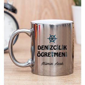 Hediye Dükkanı Kişiye Özel Denizcilik Öğretmeni Silver Kupa Bardak