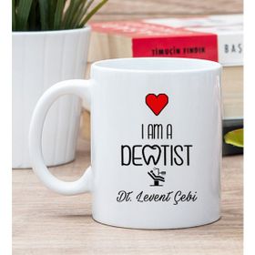 Hediye Dükkanı Kişiye Özel Dentist Baskılı Beyaz Kupa Bardak