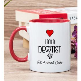 Hediye Dükkanı Kişiye Özel Dentist Kırmızı Kupa