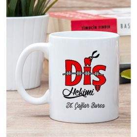Hediye Dükkanı Kişiye Özel Diş Hekimi Beyaz Kupa Bardak