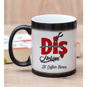 Hediye Dükkanı Kişiye Özel Diş Hekimi Sihirli Kupa Bardak