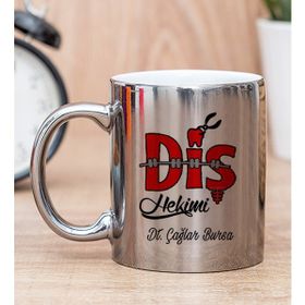 Hediye Dükkanı Kişiye Özel Diş Hekimi Silver Kupa Bardak