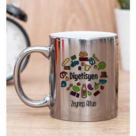 Hediye Dükkanı Kişiye Özel Diyetisyen Silver Kupa Bardak