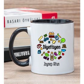 Hediye Dükkanı Kişiye Özel Diyetisyen Siyah Kupa