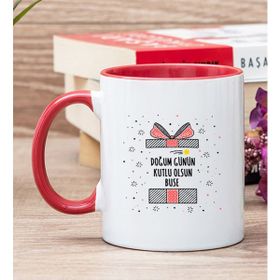 Hediye Dükkanı Kişiye Özel Doğum Günü Hediyesi Kırmızı Kupa