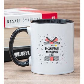 Hediye Dükkanı Kişiye Özel Doğum Günü Hediyesi Siyah Kupa