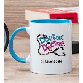 Hediye Dükkanı Kişiye Özel Doktor Doktor Mavi Kupa