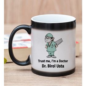 Hediye Dükkanı Kişiye Özel Doktor Esprili Sihirli Kupa Bardak