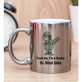 Hediye Dükkanı Kişiye Özel Doktor Esprili Silver Kupa Bardak
