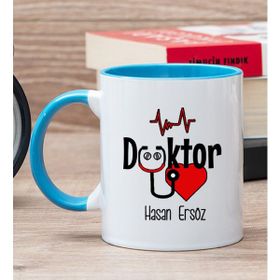Hediye Dükkanı Kişiye Özel Doktor Mavi Kupa