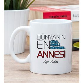 Hediye Dükkanı Kişiye Özel Dünyanın En İyi Annesi Baskılı Beyaz Kupa Bardak