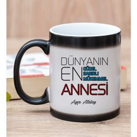 Hediye Dükkanı Kişiye Özel Dünyanın En İyi Annesi Baskılı Sihirli Kupa Bardak