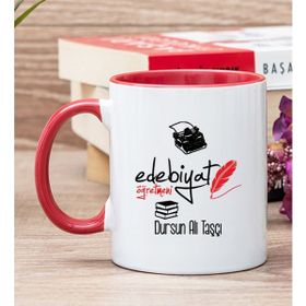 Hediye Dükkanı Kişiye Özel Edebiyat Öğretmeni Kırmızı Kupa