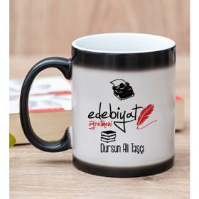 Hediye Dükkanı Kişiye Özel Edebiyat Öğretmeni Sihirli Kupa Bardak