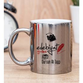 Hediye Dükkanı Kişiye Özel Edebiyat Öğretmeni Silver Kupa Bardak