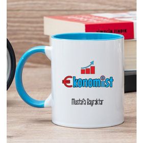 Hediye Dükkanı Kişiye Özel Ekonomist Mavi Kupa