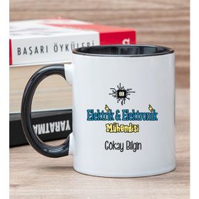 Hediye Dükkanı Kişiye Özel Elektrik Elektronik Mühendisi Siyah Kupa Bardak