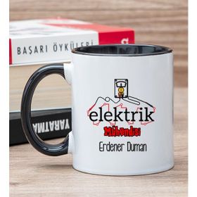 Hediye Dükkanı Kişiye Özel Elektrik Mühendisi Siyah Kupa Bardak