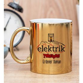 Hediye Dükkanı Kişiye Özel Elektrik Teknisyeni Gold Kupa Bardak