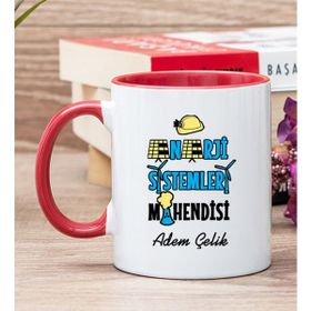 Hediye Dükkanı Kişiye Özel Enerji Sistemleri Mühendisi Kırmızı Kupa