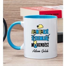 Hediye Dükkanı Kişiye Özel Enerji Sistemleri Mühendisi Mavi Kupa