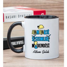 Hediye Dükkanı Kişiye Özel Enerji Sistemleri Mühendisi Siyah Kupa Bardak