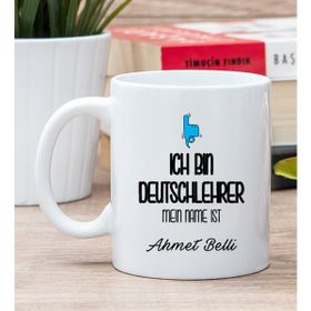 Hediye Dükkanı Kişiye Özel Erkek Almanca Öğretmeni Beyaz Kupa Bardak