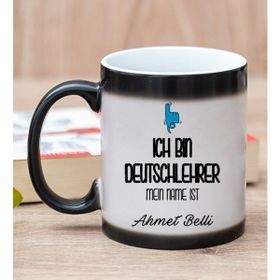 Hediye Dükkanı Kişiye Özel Erkek Almanca Öğretmeni Sihirli Kupa Bardak