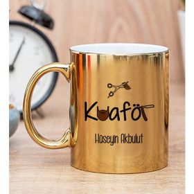 Hediye Dükkanı Kişiye Özel Erkek Kuaförü Gold Kupa Bardak