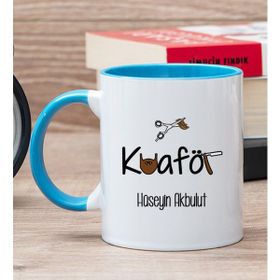 Hediye Dükkanı Kişiye Özel Erkek Kuaförü Mavi Kupa