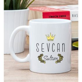 Hediye Dükkanı Kişiye Özel Evimizin Sultanı Baskılı Beyaz Kupa Bardak