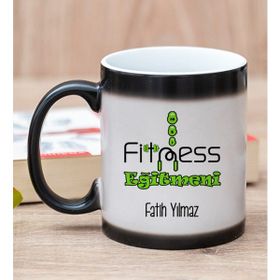 Hediye Dükkanı Kişiye Özel Fitness Eğitmeni Sihirli Kupa Bardak