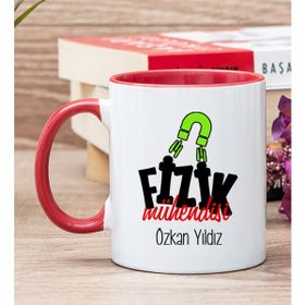 Hediye Dükkanı Kişiye Özel Fizik Mühendisi Kırmızı Kupa