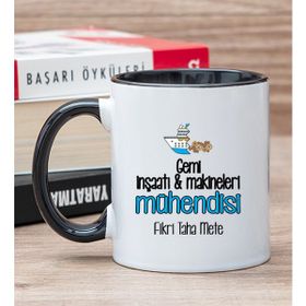 Hediye Dükkanı Kişiye Özel Gemi Inşaatı ve Mühendisi Siyah Kupa