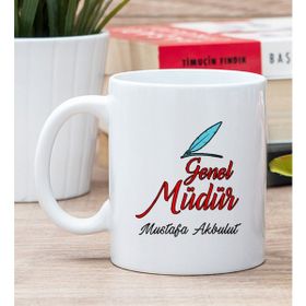Hediye Dükkanı Kişiye Özel Genel Müdür Beyaz Kupa Bardak