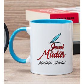 Hediye Dükkanı Kişiye Özel Genel Müdür Mavi Kupa