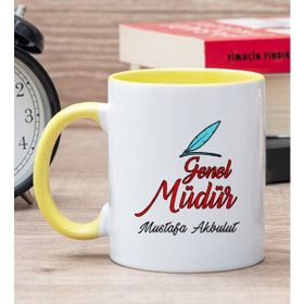 Hediye Dükkanı Kişiye Özel Genel Müdür Sarı Kupa Bardak