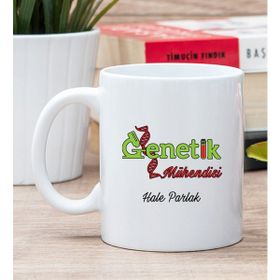 Hediye Dükkanı Kişiye Özel Genetik Mühendisi Beyaz Kupa Bardak