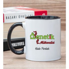 Hediye Dükkanı Kişiye Özel Genetik Mühendisi Siyah Kupa